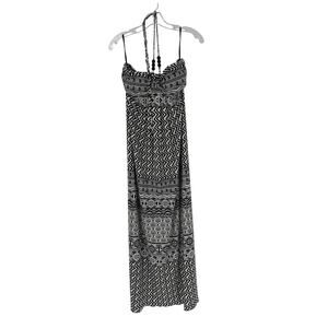 Valerie Bertinelli Black & White Geometric Maxi Dress - Size 14